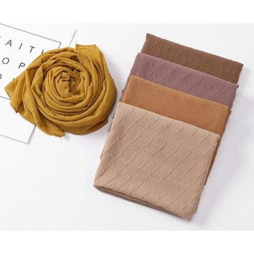 Fashion Women Crinkled Chiffon Muslim Scarf Plain Chiffon Hijab Head Wrap Islamic Wrinkle Scarves Shawls Malaysia Hijabs