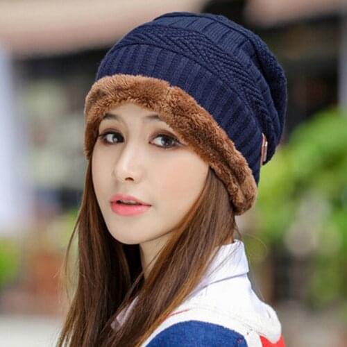 Men Women Winter Warm Crochet Knit Baggy Beanie Wool Skull Hat Ski Cap Scarf