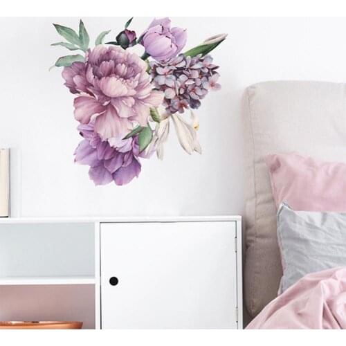 Wall Sticker Multifuctional Big Peony Flower Pattern PVC Portable Room Sticker for Bedroom Wallpaper Nursery Window Decor