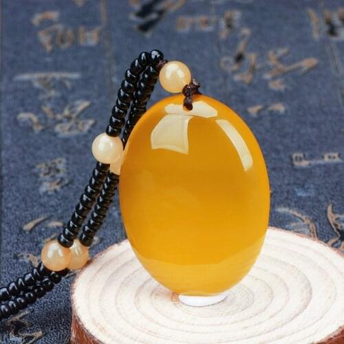 Natural yellow jade pendant hand carved drop jade pendants jade necklace women fine jade jewelry rose gold