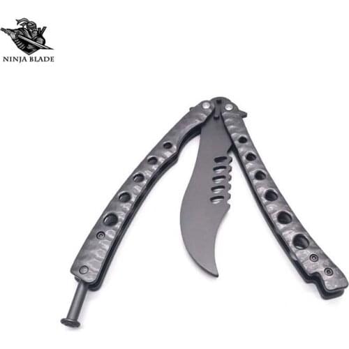 Unsharpened Good Quality Practice Butterfly Knife Antiskid Handle Balisong Trainer Dull Blade Smooth Flipping for Beginners