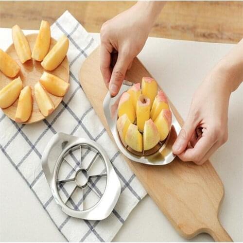 Stainless Steel Fruit Cutter 8-Blade Apple Knife Slicer Cutting Corer Cooking Vegetable Tools Chopper Kitchen Gadgets Easy Clean
