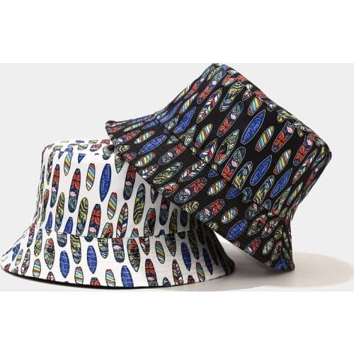 2021 New Cartoon Scooter Print Bucket Hat Women Cotton Reversible Sun Protection Cap Mens Panama Hat Fisherman Hats