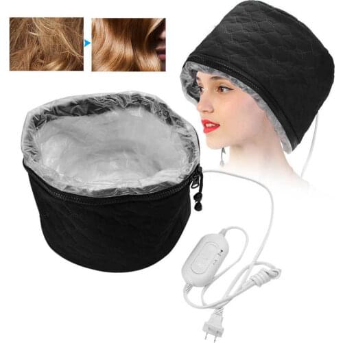 Household Electric Heating Hat Cap Adjustable Hot Oil Treatment Hat Baking Oil Cap Salon Barber Hair Dryer for Hair Care US Plug