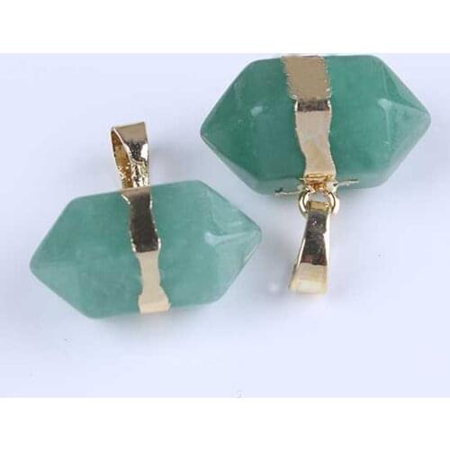 Hexagon Crystal Quartz Healing Point Reiki Chakra Pendants With Chain For Necklace