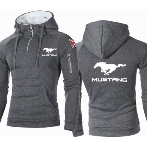 Mens hoodie mustang car logo print Spring Autumn high quality cotton Harajuku Mens sweatshirt Fashion casual Male clothes