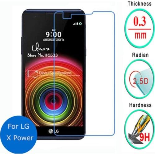 For LG X Power Tempered Glass Screen Protector 0.3mm 2.5D 9h Front Safety Protective Film For LG X Power 5.3"inch Glass Guard