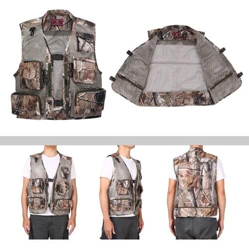 Multi Pocket Fishing Vests Quick Dry Breathable Outdoor Mesh Jackets Photography Hiking Vest Outdoor Sport Men Breathable Vest