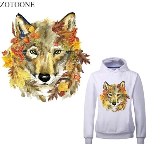 ZOTOONE Iron on Patch Wolf Easy Print By Household Heat Transfer Vinyl T-Shirt Diy Decoration A-Level Washable Stickers Applique