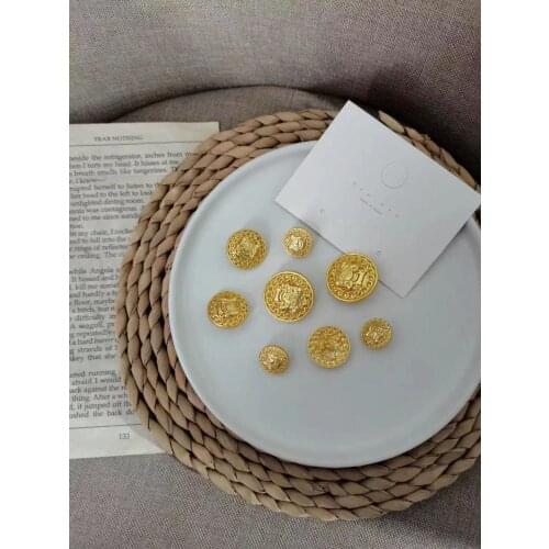 10pcs golden gold metal buttons garment coat sewing accessories buttons for clothing crafts Black point oil button