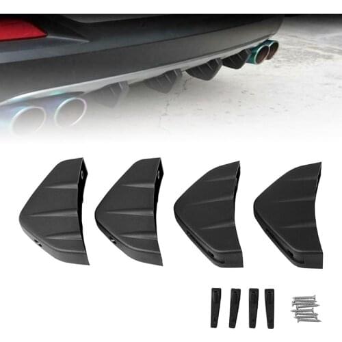 4PCS ​Universal Car Spoilers with screws Kit Air Vortex Generator Rear Bumper Diffuser Shark Fin Spoiler Lip Wing Splitter