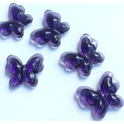 Violet Color 28*35mm 40pcs Crystal glass Loose butterfly beads for chandelier parts,diy garland strand accessories decoration