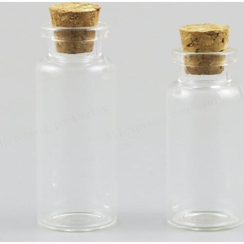 50 X Empty Refillable Display Glass Bottle with Wood Cork 12cc 1/2OZ Crimp Neck Storage Decorative Craft Wishing Bottle