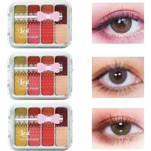 Eight Color Cute EyeShadow Avocado Pumpkin Color Eye Waterproof Pigment Makeup Shimmer Glitter Eyeshadow Compact Pearly TSLM1