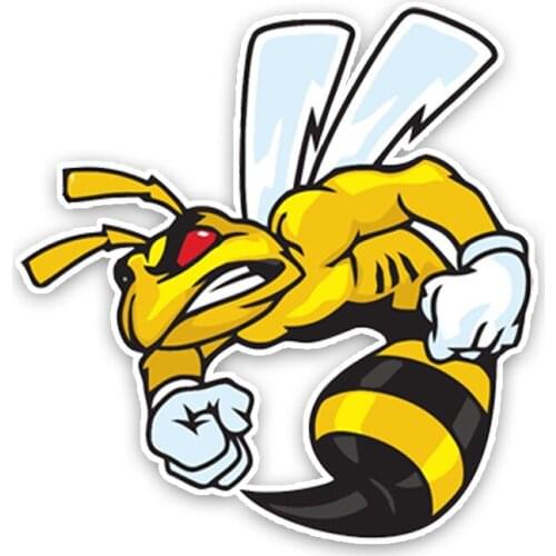 14.2CM14.3CM Lovely Angry Cartoon Hornets Colored PVC Car Sticker Graphic Decoration C1-5155