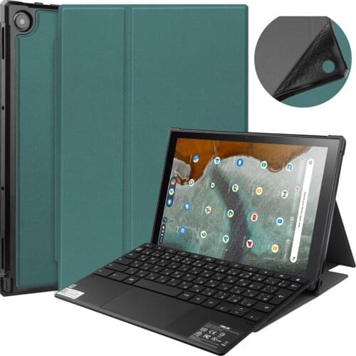 Case For ASUS Chromebook Detachable CM3 10.5 inch CM3000DVA-HT0019 Flip PU Leather Slim Folding Business TPU Stand Cover