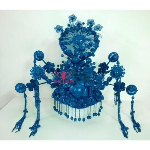 3 colors red blue and gold hair tiaras for bride wedding hair accessory hair crownpiece