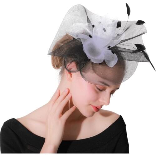 Elegant Ladies Wedding Fascinators Feasthers Women Headwear Hair Clips With Fancy Feathers Party Tea Church Race Headdress XMF67