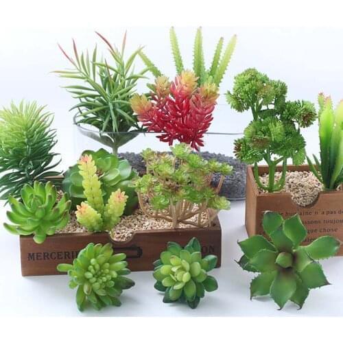 39 New Styles Green Mini Bonsai Artificial Succulents Plants Home Garden Decoration Fake Plants DIY Plante artificielle
