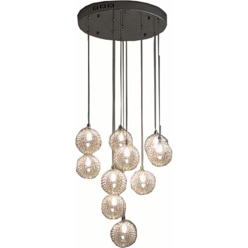 Stair Ceiling pendant Light Aluminum Wire Glass Balls Living Room Restaurant Flashy Kitchen Dining Room Pendant Hanging Lights
