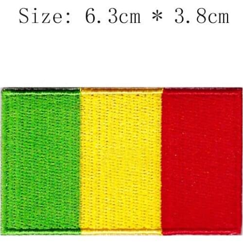 Mali embroidery flag patch Bamako city emblem for Motorcycle coat Wholesale iron on sew left chest shirts DIY Originality