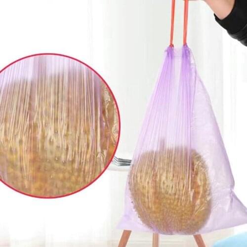 Draw Rope Garbage Bag Portable Kitchen Household Thickened Rope Disposable Garbage Can Rubbish Sorting Plastic Bag Load Bearing