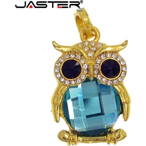 JASTER pendrive metal keychain 64GB 32gb 16gb 8gb 4gb Crystal owl usb flash drive pendrive waterproof usb stick Hot