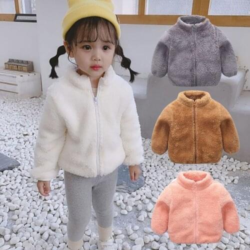 Girls Fashion Autumn Winter Clothes Coat Winter Fleece Jackets Baby Kids Warm Children Soft Fur Velvet Outerwear Boys Costume