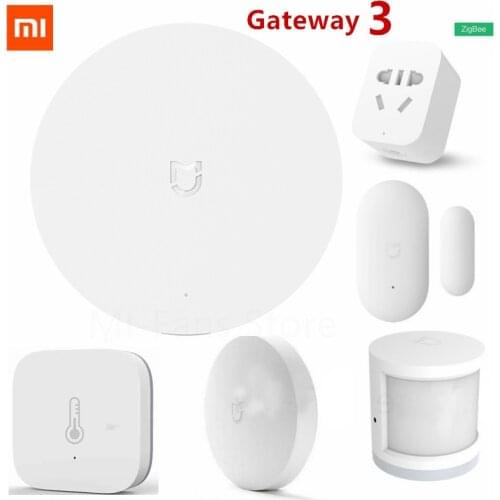 Xiaomi Smart Home Kit Gateway 3 Human Sensor Door Window Sensor Temperature Humidity Sensor Socket Wireless Switch Works For Mi
