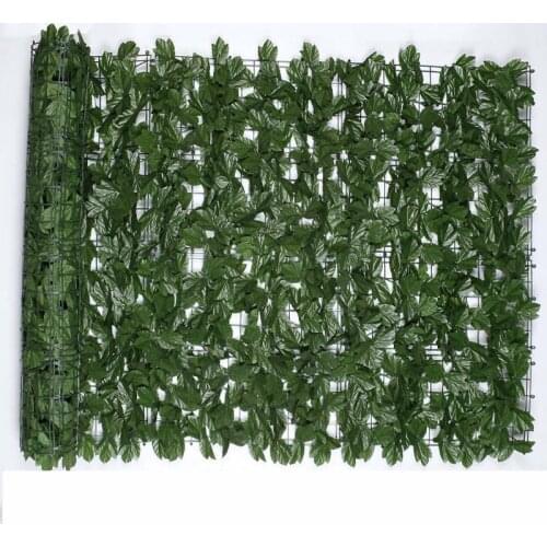 Newly 1*3m Artificial Ivy Leaf Hedge Panels Screening Green Plastic Fence Sweet potato leaves