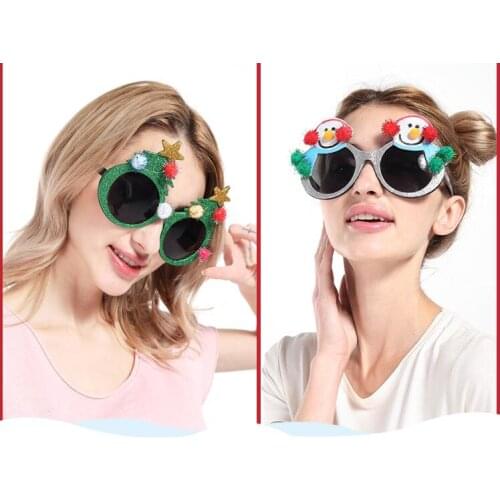 NEW Christmas Glasses Christmas Decoration Props Glasses Prom Party Funny Glasses Santa Christmas Hat 20pcs