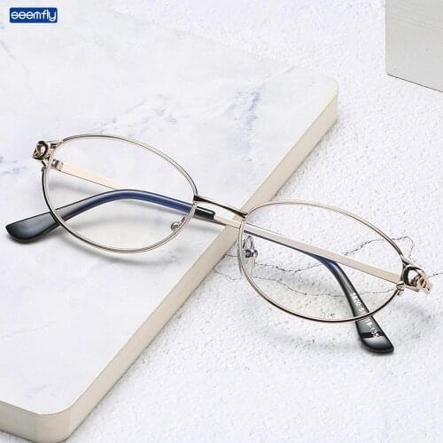 Seemfly Reading Glasses for Women&Men Metal Small Round Frame Business Classic Gift for Parents Presbyopic Glasses With Degree