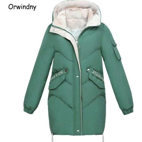 Orwindny Wadded Clothing Female 2020 New Womens Winter Jacket Cotton Jacket Slim Parkas Ladies Coats Plus Size M-3XL