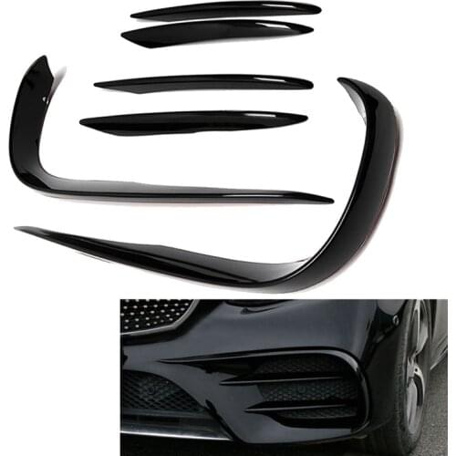 Car Front Bumper Spoiler Splitter Cover Fog Light Grille Stip for Mercedes Benz E Class W213 Sport E63 2016 2017 2018