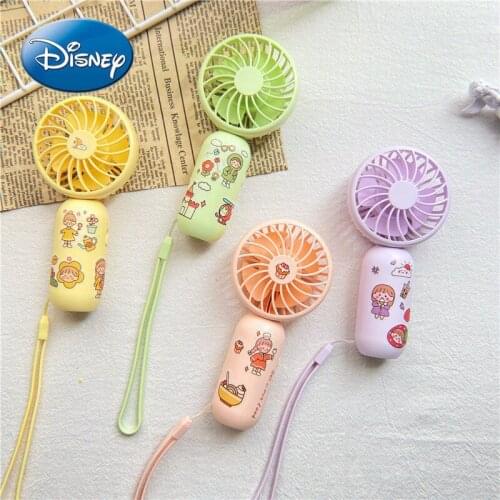 Disney Portable Handheld Mini Student Mute Desktop Lanyard Portable Usb Hand Electric Fan Cute Female Delivery Stickers