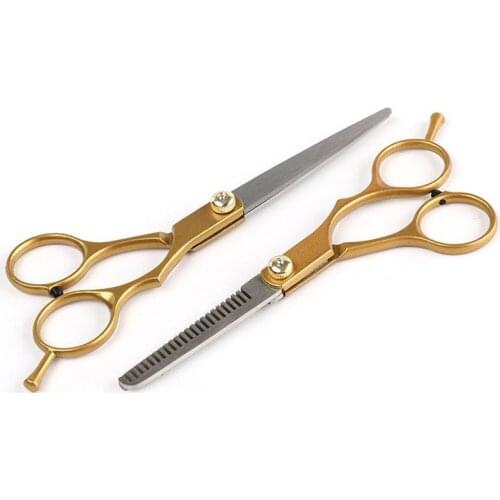 Profession 6 Inch Cutting Thinning Styling Tool Hair Scissors Stainless Steel Salon Hairdressing Shears Regular Flat Teeth Blade
