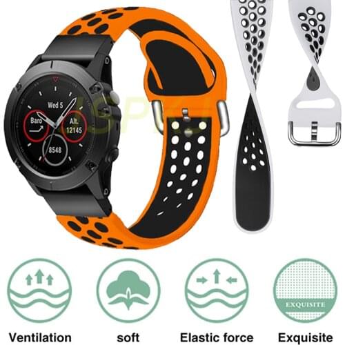 26/22mm Watchband For Garmin Fenix 6 6X Pro 5 5X Plus 3HR MK1 Silicone Band Easyfit Wrist Strap Quick Installation Accessories