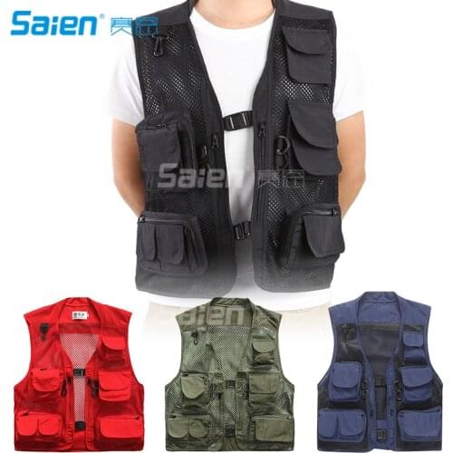 Outdoor Quick-Dry Fishing Vest Multi Pockets Mesh Vest Fishing Hunting Waistcoat Travel Photography Jackets