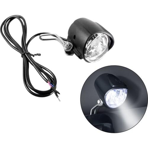 12V-80V 24V 36V 48V 60V Universal Bike Electric Bicycle E-bike Headlight Front Light Headlamp with Horn 2 IN 1