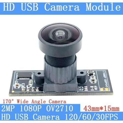 170° Wide-angle 2MP 60FPS USB Camera Module 1080P MJPEG 640*480 120fps High Speed Linux UVC Webcam Surveillance camera