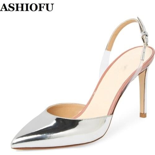 ASHIOFU Hot 2020 Summer New Womens Sandals Pointed Eurolish Style Party Prom Shoes Sexy Evening Fashion Sandals Shoes 3colors