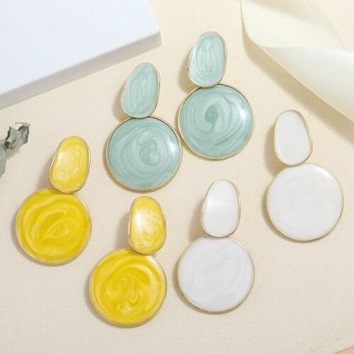 ZOSHI New Fashion Korean Earrings for Women Matte Candy Color Geometric Drop Dangle Earrings Girls Trendy Party Jewelry