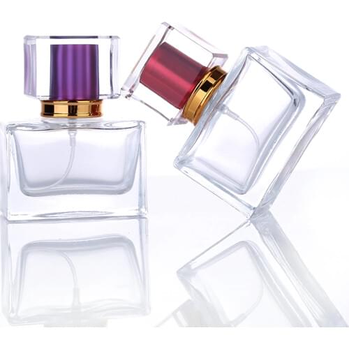 1pcs 30ml Square Shape Glass Perfume Bottle In Refillable Glass Perfume Bottle Atomizer Mist Comestic Package