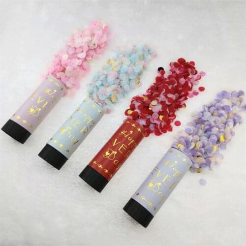 1PC New Metallic Rose Gold Confetti Party Popper Cannons Handheld Fireworks Gender Reveal Birthday Party Celebration Supplies