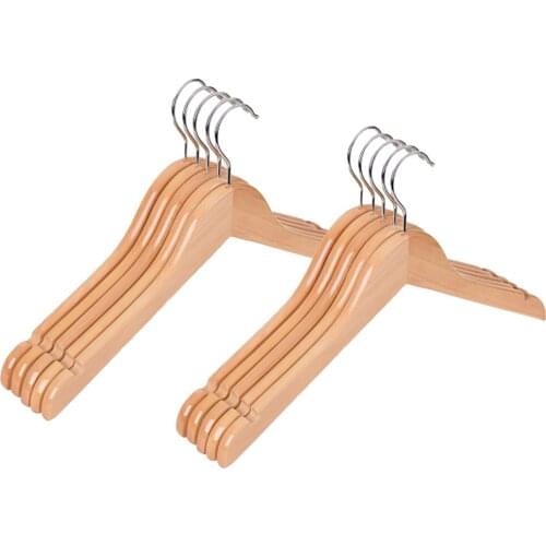 Set of 10pcs Small Coat Hanger Kids Children Wood Plain Non-slip Wardrobe Clothes Hangers 32cm