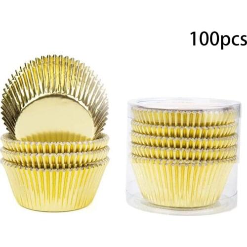 100pcs/set Cake Cup Paper Cupcake Cup Foil Muffin Baking Cups Liners Case