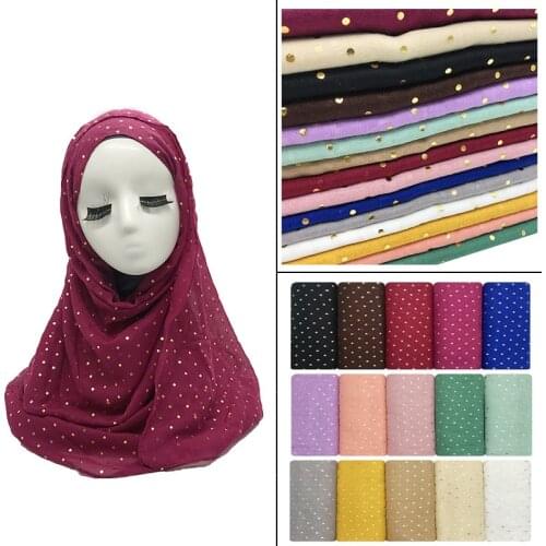 2020 NEW women muslim hijab scarf femme musulman gold point soft solid viscose headscarf islamic hijab cover-up pashmina
