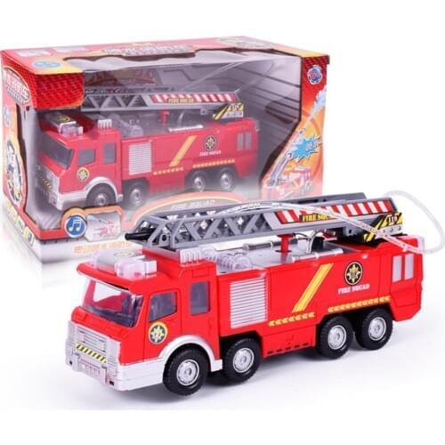 360 Rotation Electric Fire Truck Toy with Music LED Shooting Water Kids Toy Gift