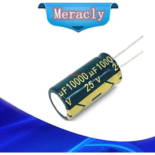 5pcs/lot T11 25V 10000UF Low ESR high frequency aluminum electrolytic capacitor size 18*35 10000UF25V 20