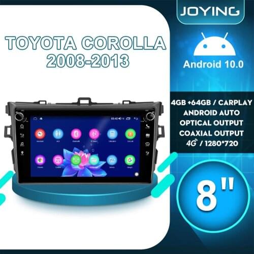 Joying 8" Android10 Car Radio for Toyota Corolla 2008 2009 2010 2011 2012 2013 DSP Carplay GPS SPDIF Subwoofer Optical Output
